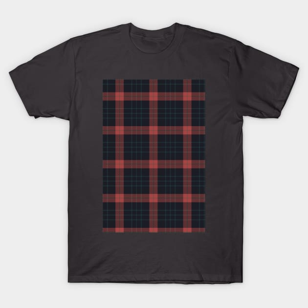 Blue red tartan pattern T-Shirt by sinemfiit